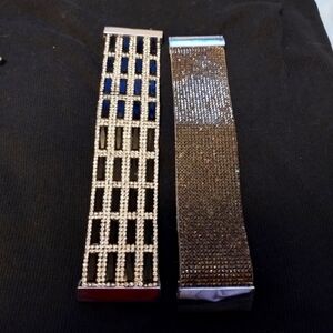 Two sparkly roll on cuff bracelets